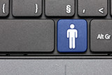For Men. Blue hot key on computer keyboard.