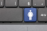 For Women. Blue hot key on computer keyboard.