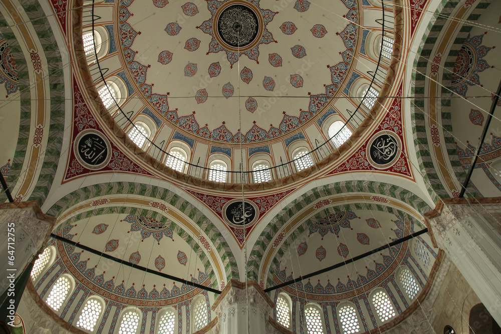 decorated mosque ceiling, Istanbul
