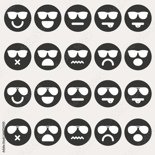 Set of different emoticons vector