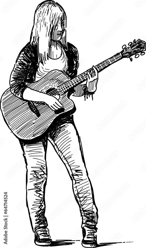 Obraz premium girl musician