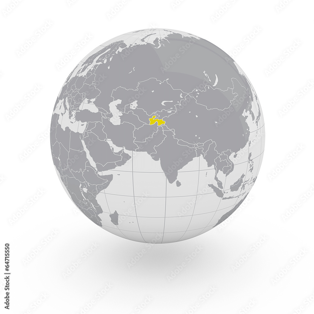 Obraz premium Mappamondo Asia Tagikistan