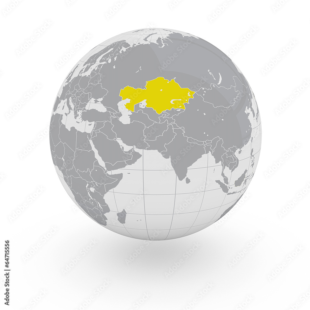 Mappamondo Asia Kazakistan
