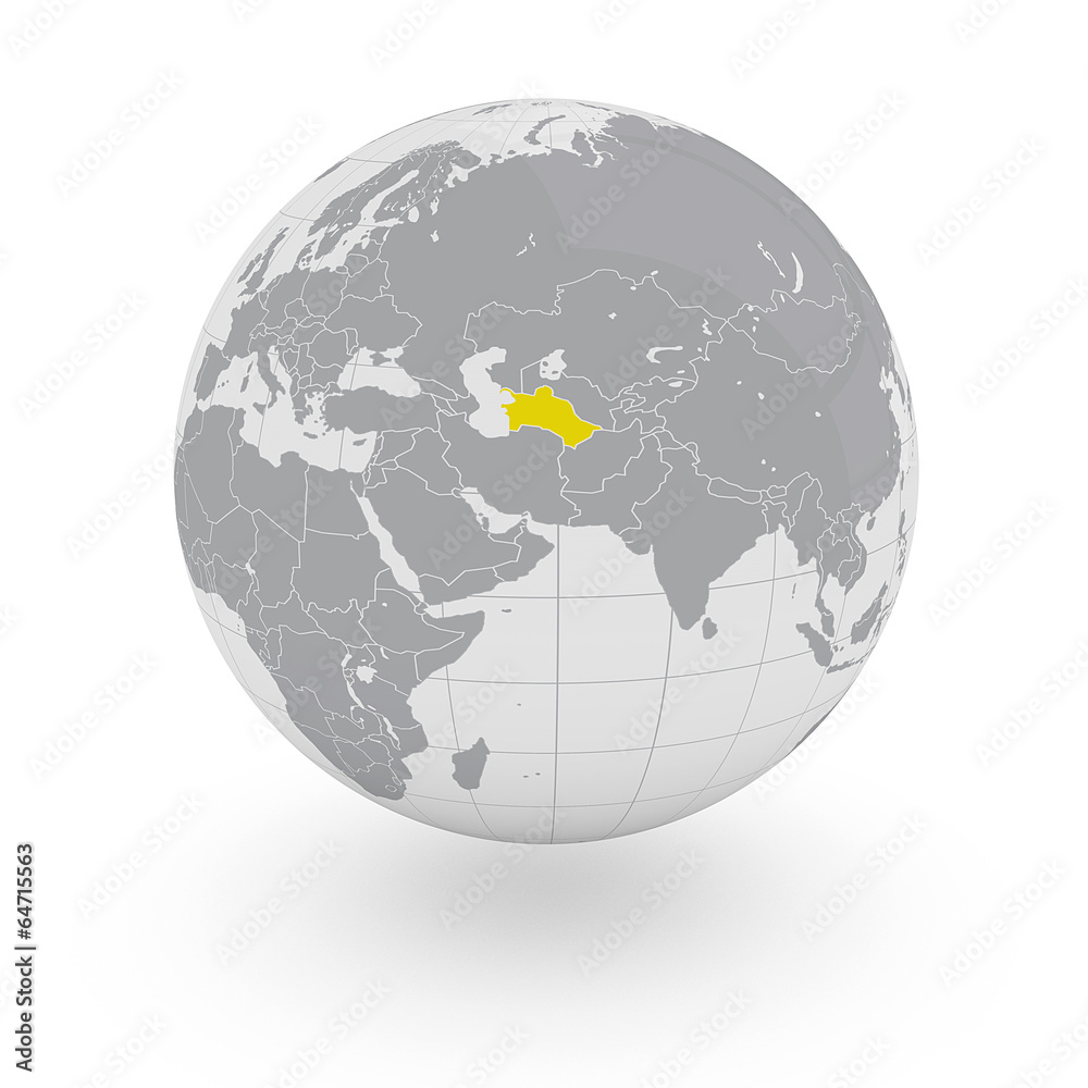 Obraz premium Mappamondo Asia Turkmenistan