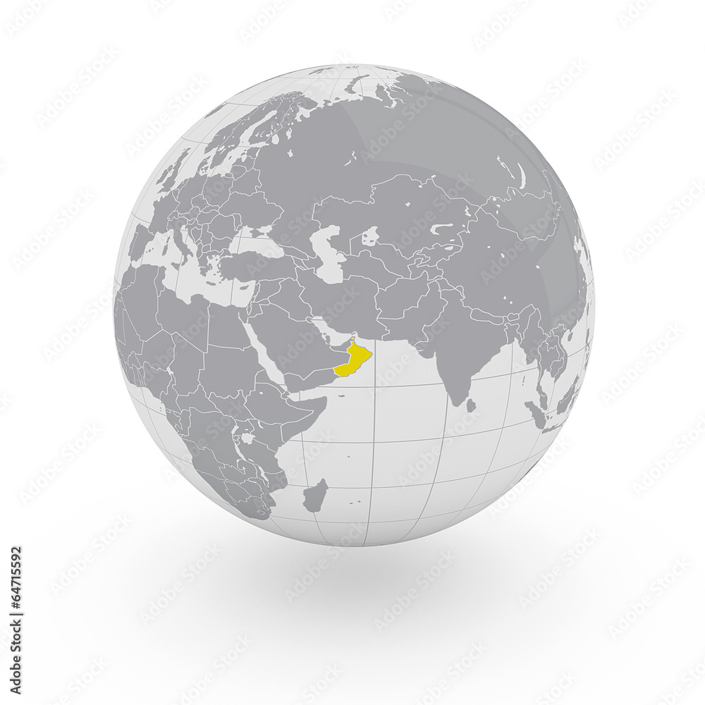 Obraz premium Mappamondo Asia Oman