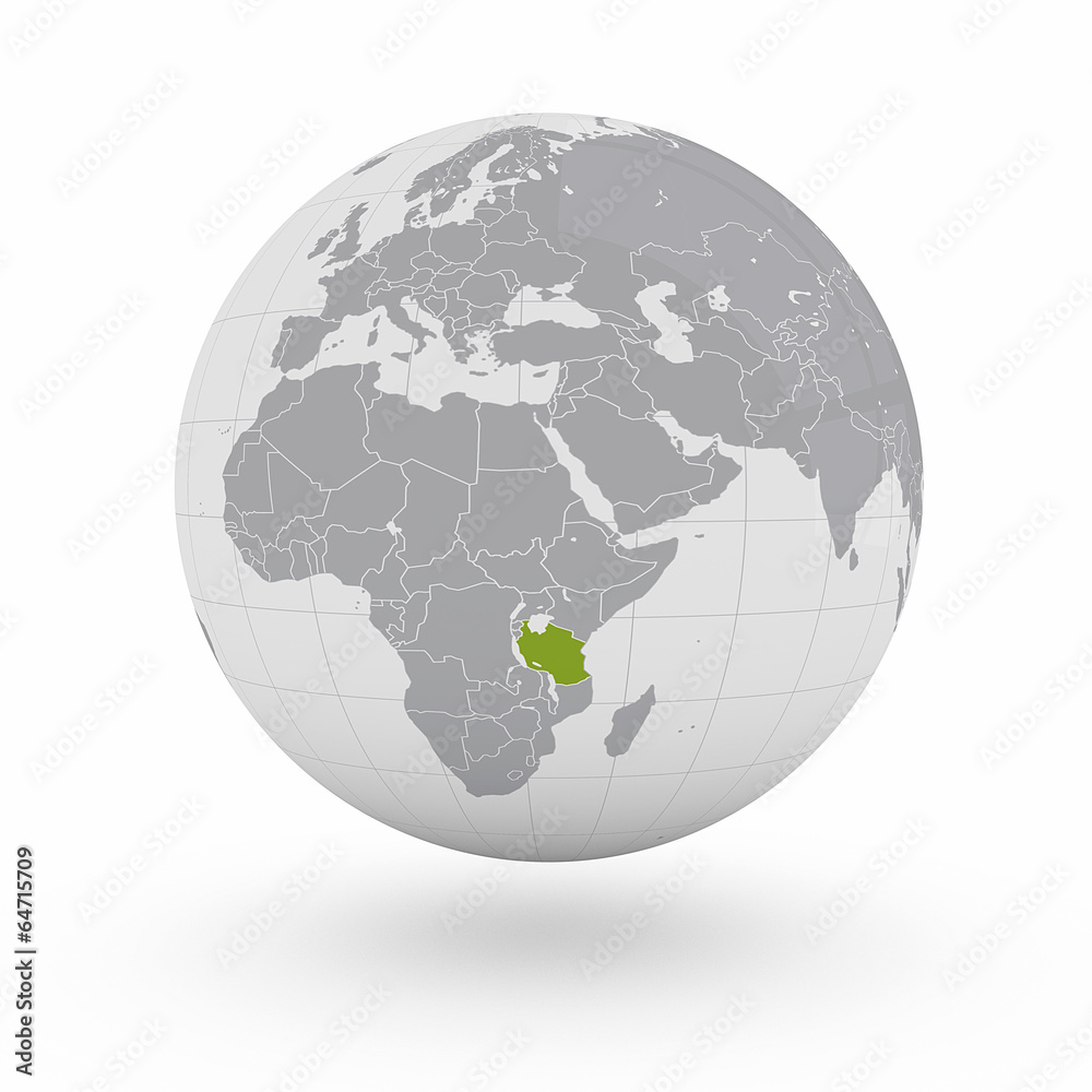 Mappamondo Africa Tanzania