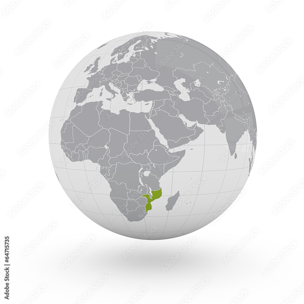 Fototapeta premium Mappamondo Africa Mozambico