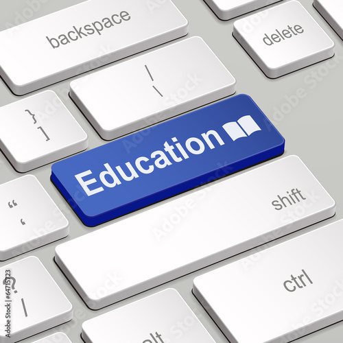 message on keyboard enter key, for education concepts