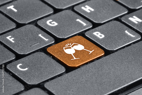 Celebration. Orange hot key on computer keyboard.