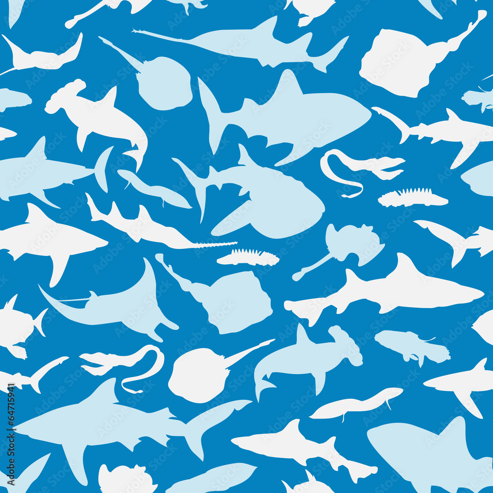 Fish silhouette seamless pattern Fish silhouette seamless pattern