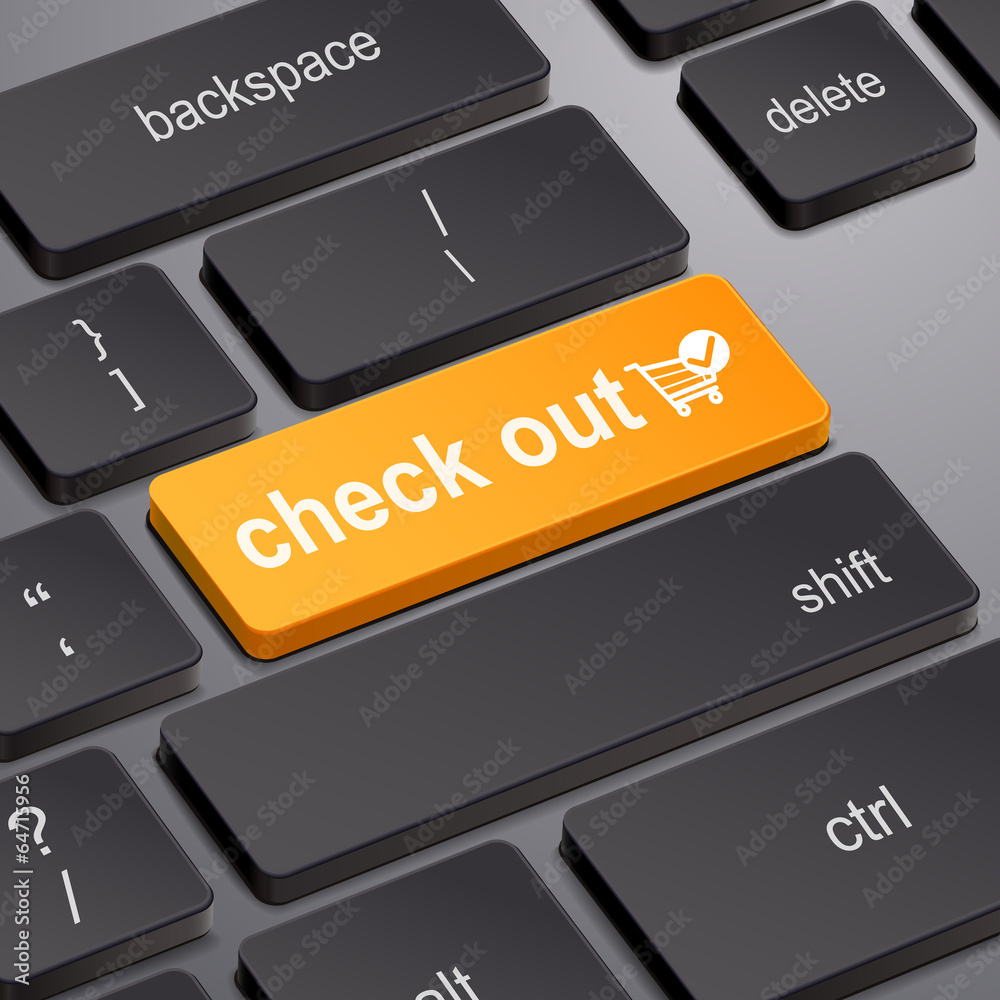 Fototapeta premium check out concept with computer keyboard