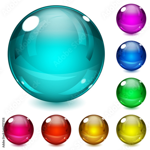 Set of multicolored spheres