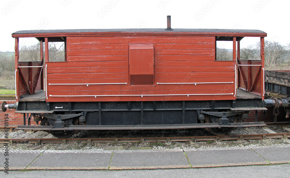 Obraz premium A Vintage Guards Van from a British Freight Train.