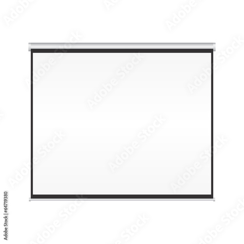 Blank projection screen vector on isolated white background