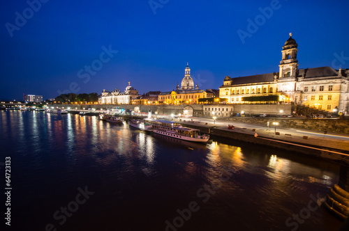 Dresden Skyline at night, Germany