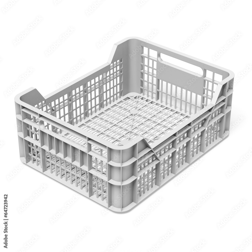 empty white crate empty white crate