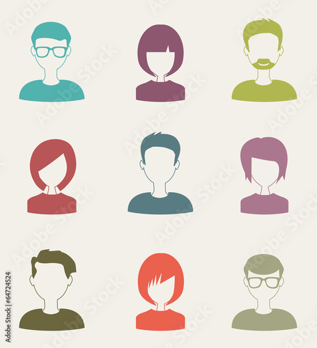 trendy flat people icons