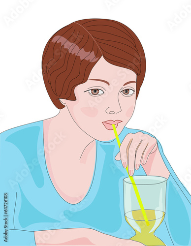 Girl drinking juice
