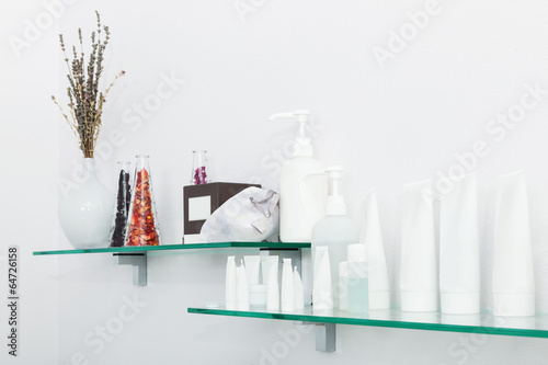 shelf with creams