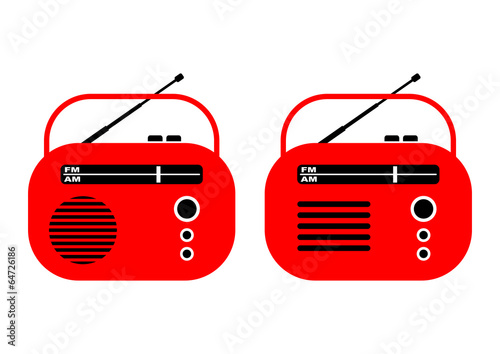 Radio on white background