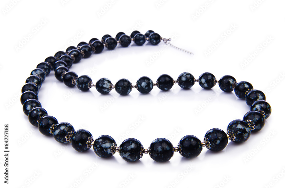 Dark pearl necklace isolated on the white Dark pearl necklace isolated on the white