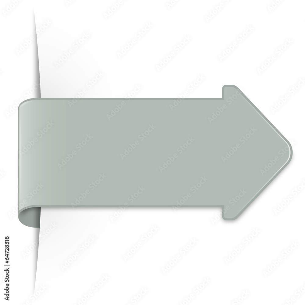 Long ash-grey sticker arrow with shadow & copy space Long ash-grey sticker arrow with shadow & copy space