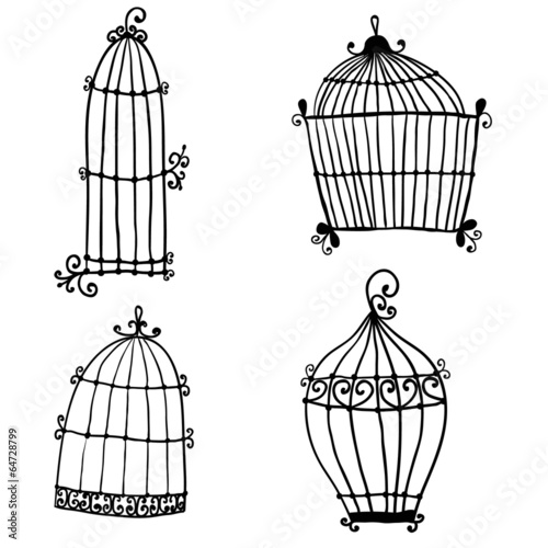 Set of doodle cages for birds