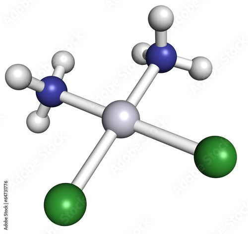 Cisplatin cancer chemotherapy drug, chemical structure. photo