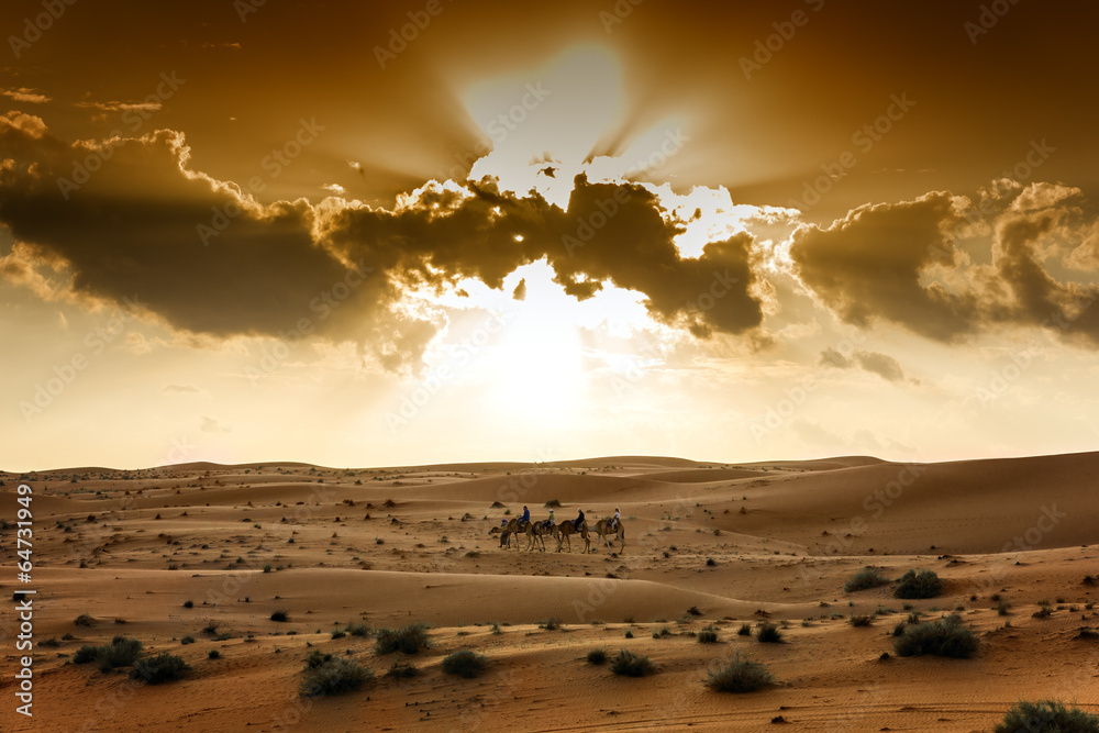 Desert Wahiba Oman - obrazy, fototapety, plakaty 