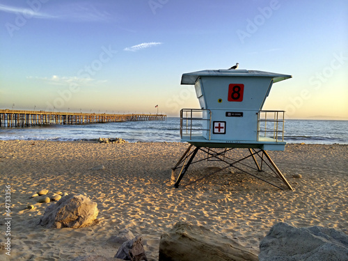 Lifeguard Booth at Ventura Beach, CA photo