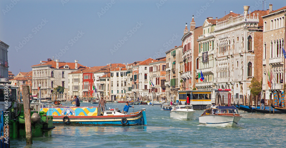 Venice - Canal Grande in full activity.