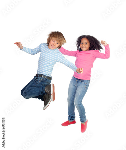 Couple of children jumping