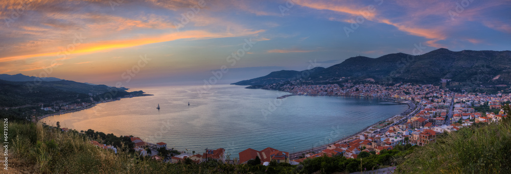 Panoramic Sunset View - Samos, Greece - obrazy, fototapety, plakaty 