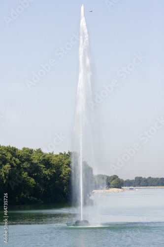 water fountain with blue sky