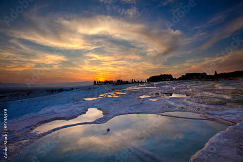 Pamukkale Travertines at Sunset  Turkey