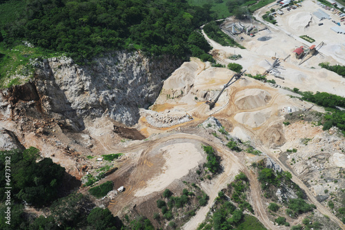 Aerial view of quarry development photo