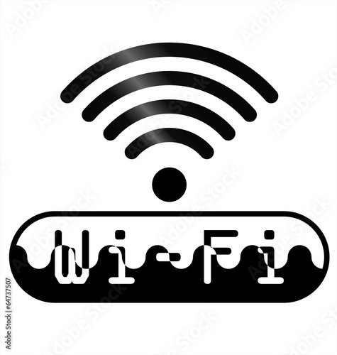 Monochrome WiFi symbol sign