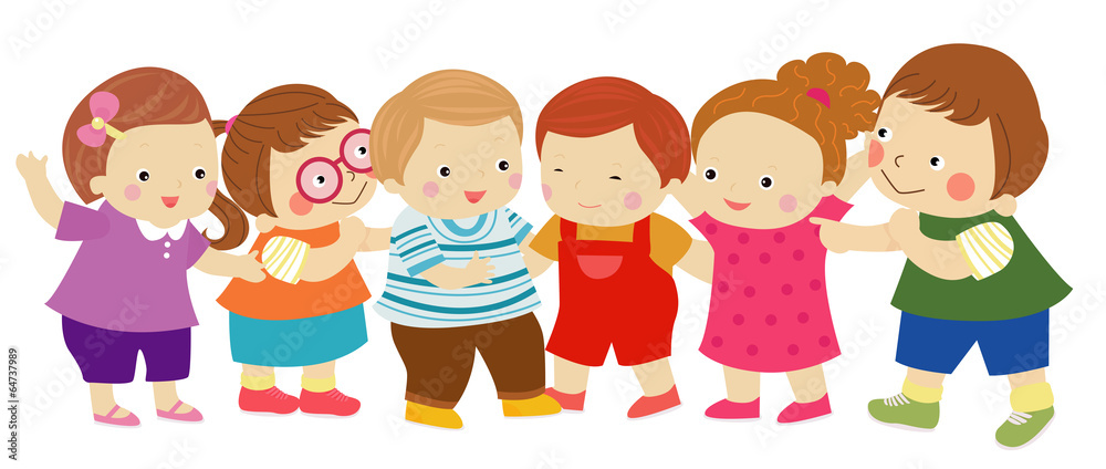Cartoon children playing Cartoon children playing
