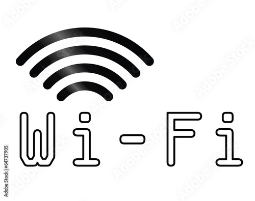 Monochrome WiFi text symbol