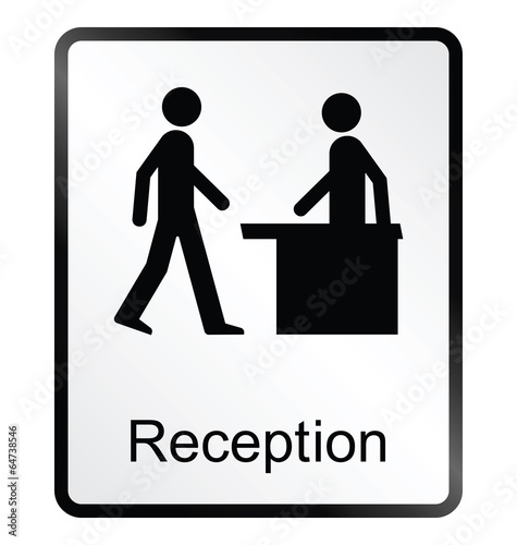 Monochrome reception public information sign