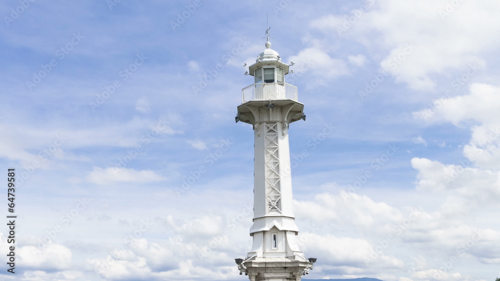 4k Lighthouse on Lac Leman in Geneva, Switzerland 4k Lighthouse on Lac Leman in Geneva, Switzerland