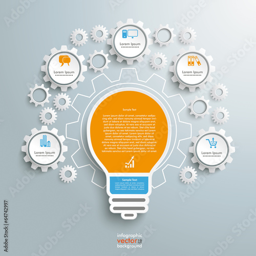 Bulb Infographic Gear Machine