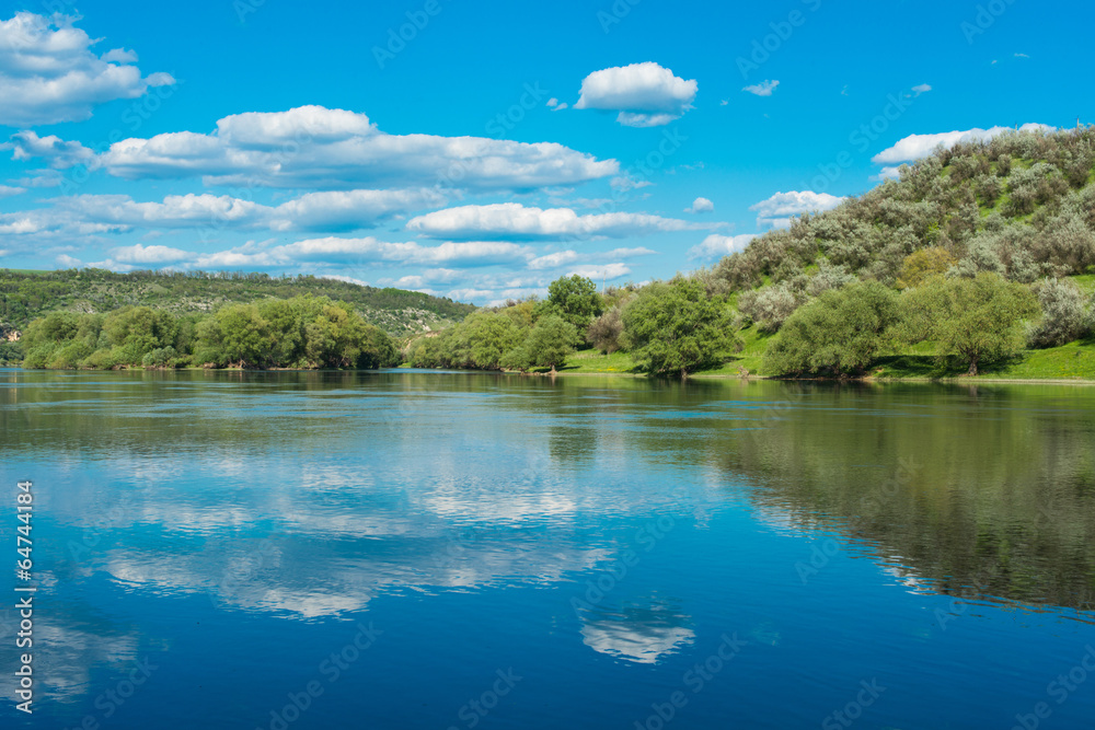 Rocky river in spring