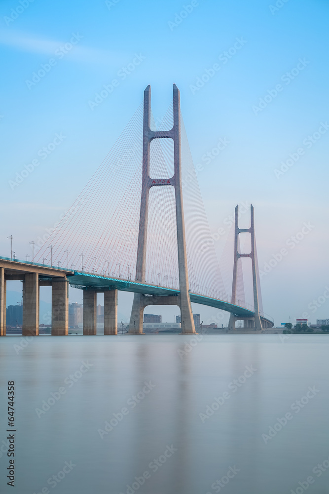 Fototapeta premium cable stayed bridge closeup
