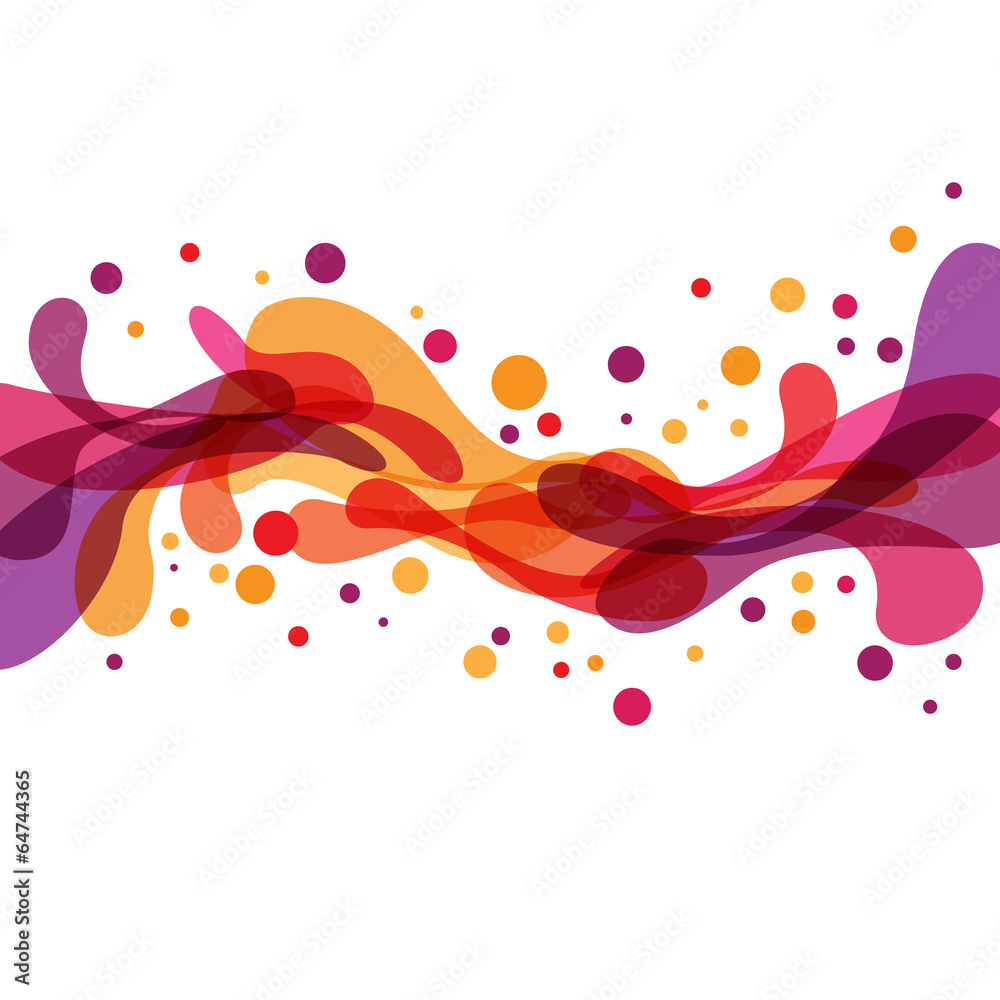 Colored splashes in abstract shape