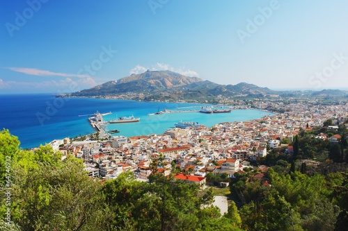 Widok na główne miasto Zakynthos, Grecja
