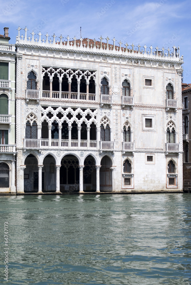 Old buildings on the Grand Canal in Venice
