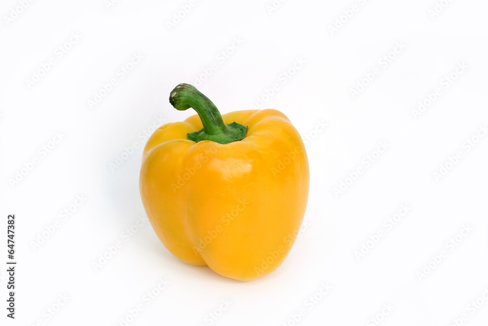 yellow pepper against white background yellow pepper against white background