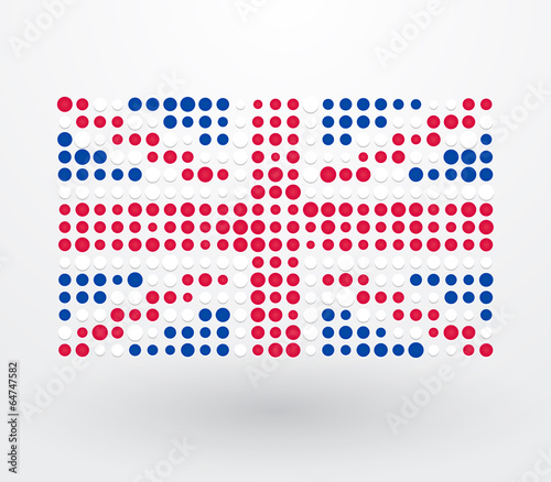 Great Britain flag made ​​up of dots