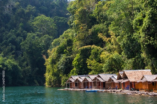 Bungalow on tropical lake